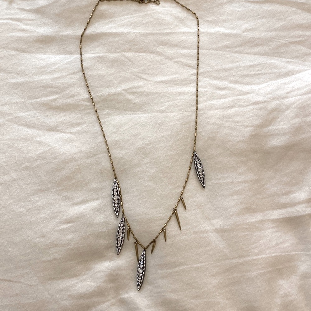 J Crew long Art Deco necklace